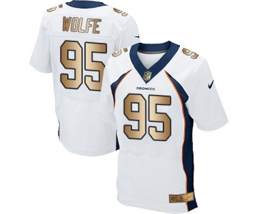 Nike Broncos #95 Derek Wolfe White Men's Stitched NFL New Elite Gold Jersey