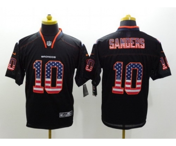 Nike Denver Broncos #10 Emmanuel Sanders 2014 USA Flag Fashion Black Elite Jersey