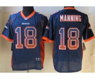 Nike Denver Broncos #18 Peyton Manning Drift Fashion Blue Elite Jersey