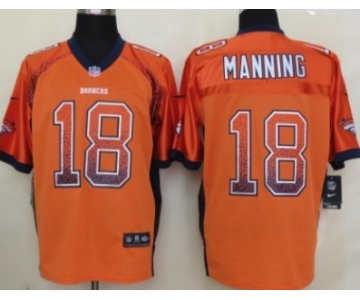 Nike Denver Broncos #18 Peyton Manning Drift Fashion Orange Elite Jersey