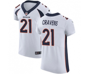 Nike Denver Broncos #21 Su'a Cravens White Men's Stitched NFL Vapor Untouchable Elite Jersey