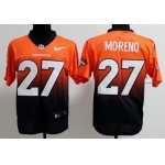 Nike Denver Broncos #27 Knowshon Moreno Orange/Blue Fadeaway Elite Jersey