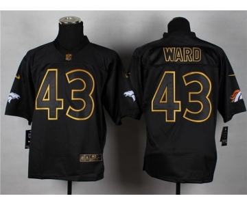 Nike Denver Broncos #43 T.J. Ward 2014 All Black/Gold Elite Jersey