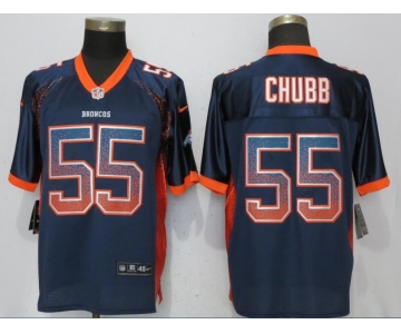 Nike Denver Broncos #55 Bradley Chubb Navy Drift Fashion Elite Jersey