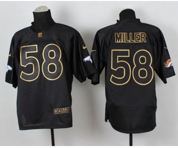 Nike Denver Broncos #58 Von Miller 2014 All Black/Gold Elite Jersey