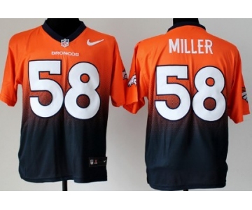 Nike Denver Broncos #58 Von Miller Orange/Blue Fadeaway Elite Jersey