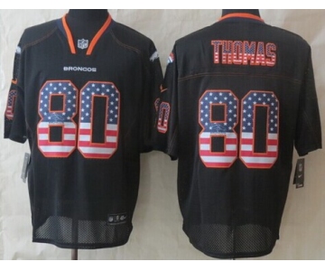 Nike Denver Broncos #80 Julius Thomas 2014 USA Flag Fashion Black Elite Jersey