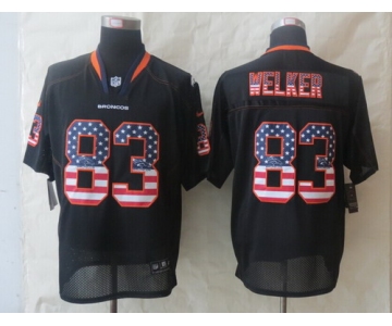 Nike Denver Broncos #83 Wes Welker 2014 USA Flag Fashion Black Elite Jersey