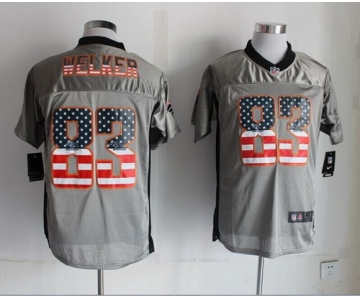 Nike Denver Broncos #83 Wes Welker 2014 USA Flag Fashion Gray Elite Jersey