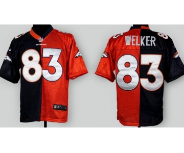 Nike Denver Broncos #83 Wes Welker Blue/Orange Two Tone Elite Jersey