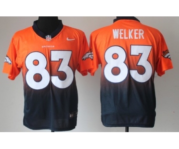 Nike Denver Broncos #83 Wes Welker Orange/Blue Fadeaway Elite Jersey