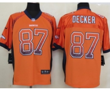 Nike Denver Broncos #87 Eric Decker Drift Fashion Orange Elite Jersey