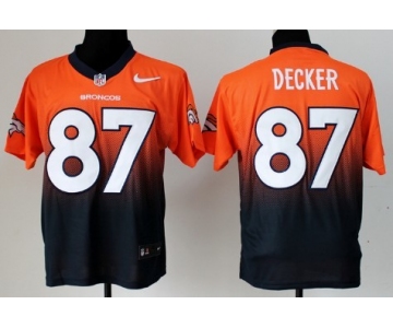 Nike Denver Broncos #87 Eric Decker Orange/Blue Fadeaway Elite Jersey