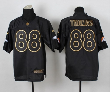 Nike Denver Broncos #88 Demaryius Thomas 2014 All Black/Gold Elite Jersey