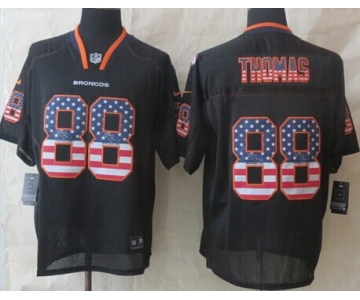 Nike Denver Broncos #88 Demaryius Thomas 2014 USA Flag Fashion Black Elite Jersey