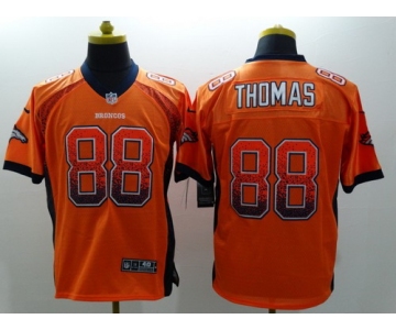 Nike Denver Broncos #88 Demaryius Thomas Drift Fashion Orange Elite Jersey