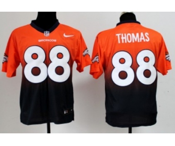 Nike Denver Broncos #88 Demaryius Thomas Orange/Blue Fadeaway Elite Jersey