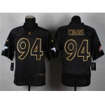 Nike Denver Broncos #94 DeMarcus Ware 2014 All Black/Gold Elite Jersey