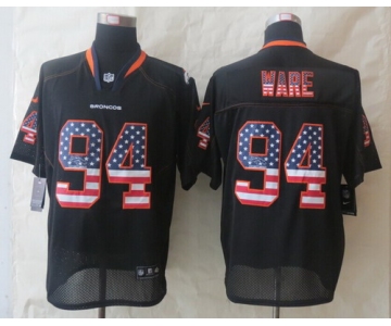 Nike Denver Broncos #94 DeMarcus Ware 2014 USA Flag Fashion Black Elite Jersey