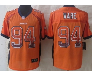 Nike Denver Broncos #94 DeMarcus Ware Drift Fashion Orange Elite Jersey