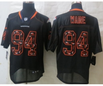 Nike Denver Broncos #94 DeMarcus Ware Lights Out Black Ornamented Elite Jersey