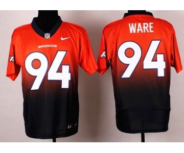 Nike Denver Broncos #94 DeMarcus Ware Orange/Navy Fadeaway Elite Jersey