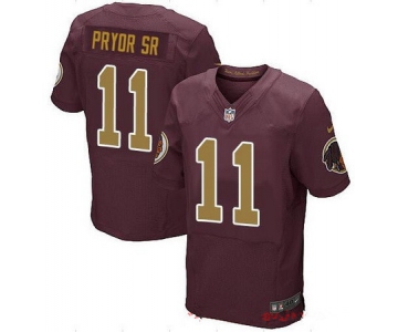 Men's Washington Redskins #11 Terrelle Pryor Sr Red with Gold Alternate Stitched NFL Nike Elite Jersey