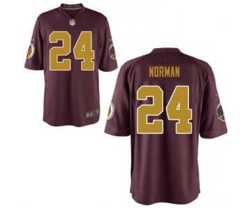 Men's Washington Redskins #24 Josh Norman Burgundy Red With Gold NFL Nike Elite Jersey