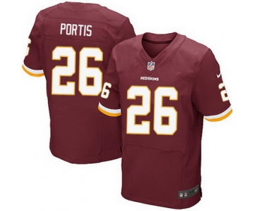 Men's Washington Redskins #26 Clinton Portis Burgundy Red Retired Player NFL Nike Elite Jersey