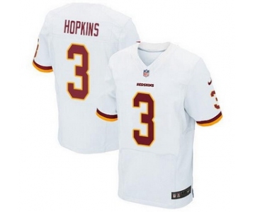 Men's Washington Redskins #3 Dustin Hopkins White Road NFL Nike Elite Jersey