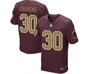 Men's Washington Redskins #30 Su'a Cravens Red With Gold Alternate Stitched NFL Nike Elite Jersey