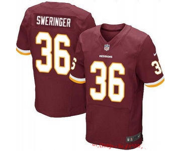 Men's Washington Redskins #36 D.J. Swearinger Burgundy Red Team Color Stitched NFL Nike Elite Jersey