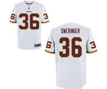 Men's Washington Redskins #36 D.J. Swearinger White Road Stitched NFL Nike Elite Jersey