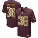 Men's Washington Redskins #36 D.J. Sweringer Red with Gold Alternate Stitched NFL Nike Elite Jersey