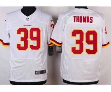 Men's Washington Redskins #39 Pierre Thomas White Road NFL Nike Elite Jersey