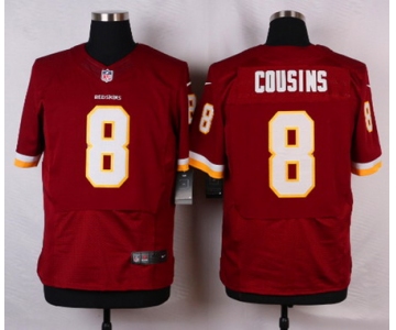 Men's Washington Redskins #8 Kirk Cousins Burgundy Red Team Color NFL Nike Elite Jersey