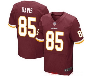 Men's Washington Redskins #85 Vernon Davis Burgundy Red Team Color Stitched NFL Nike Elite Jersey