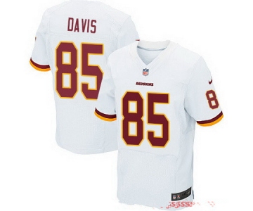 Men's Washington Redskins #85 Vernon Davis White Road Stitched NFL Nike Elite Jersey