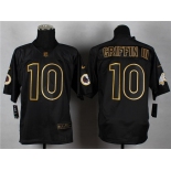 Nike Washington Redskins #10 Robert Griffin III 2014 All Black/Gold Elite Jersey