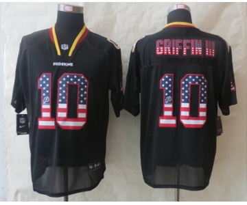 Nike Washington Redskins #10 Robert Griffin III 2014 USA Flag Fashion Black Elite Jersey