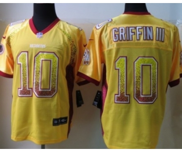 Nike Washington Redskins #10 Robert Griffin III Drift Fashion Gold Elite Jersey