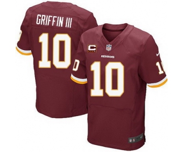 Nike Washington Redskins #10 Robert Griffin III Red C Patch Elite Jersey