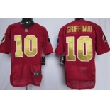 Nike Washington Redskins #10 Robert Griffin III Red With Gold Elite Jersey