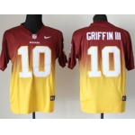 Nike Washington Redskins #10 Robert Griffin III Red/Gold Fadeaway Elite Jersey