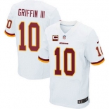 Nike Washington Redskins #10 Robert Griffin III White C Patch Elite Jersey