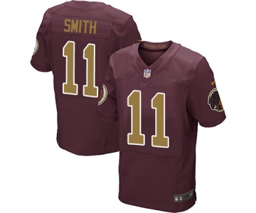 Nike Washington Redskins #11 Alex Smith Burgundy Red Alternate Men's Stitched NFL 80TH Throwback Elite Jersey