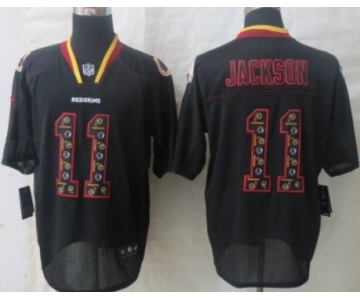 Nike Washington Redskins #11 DeSean Jackson Lights Out Black Ornamented Elite Jersey
