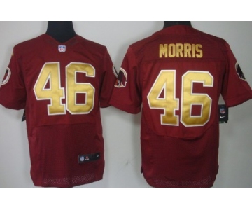 Nike Washington Redskins #46 Alfred Morris Red With Gold Elite Jersey