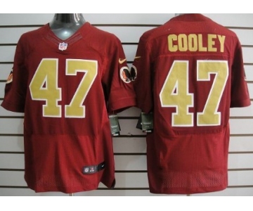 Nike Washington Redskins #47 Chris Cooley Red With Gold Elite Jersey