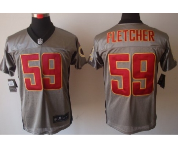 Nike Washington Redskins #59 London Fletcher Gray Shadow Elite Jersey